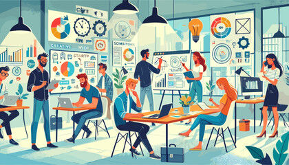 Wall Mural - Concept vector illustration of business situation.	
