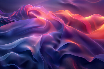 Canvas Print - Abstract background with gradient color, dark blue and purple background with waves and curves for presentation design