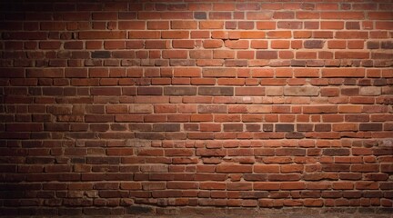 Sticker - Red brown brick wall texture under spotlight