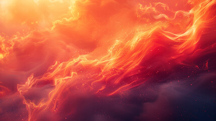 Canvas Print - Intense red to deep orange hues, reminiscent of flames, evoking emotions of energy and passion