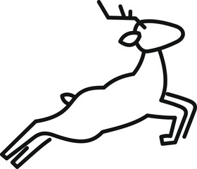 Poster - minimalist line art design of a reindeer jumping in the air