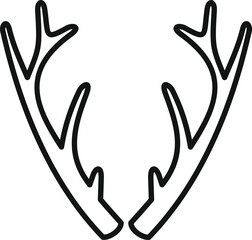 Canvas Print - Simple line drawing of deer antlers symbolizing nature and the wilderness