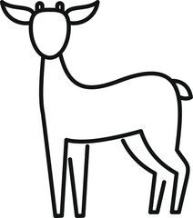Poster - Simple and modern line art illustration of a deer standing alert, perfect for minimalist designs