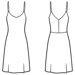 Wall Mural - Slip Dress for girl front and back view