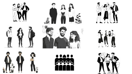 Poster - group of people silhouettes