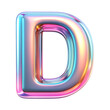 © afro - 3D glossy letter D isolated on transparent background with clipping path cut-out