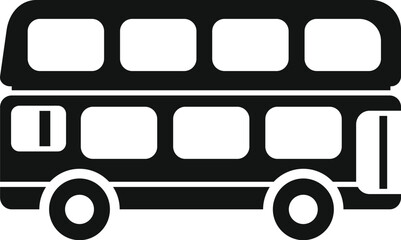 Poster - simple icon of a double decker bus, a common sight in london and other major cities, representing pu