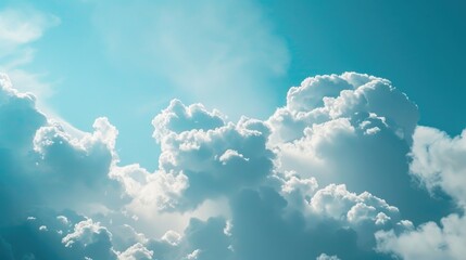 Wall Mural - cloudy sky with large clouds and space for text above