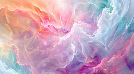 Canvas Print - An abstract image showcasing an explosion of soft pastel colors radiating outward in a dynamic and visually soothing pattern. 