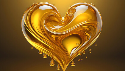 Poster -  Oil Heart Design- A creative design featuring a heart shape made from swirling oil, emp_1(207)