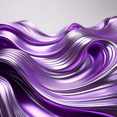 Aufkleber -  Purple Chrome Waves On Light- Smooth, flowing waves in purple chrome against a light ba_1(215)