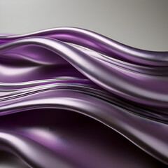 Aufkleber -  Purple Chrome Waves On Light- Smooth, flowing waves in purple chrome against a light backdr_1(214)