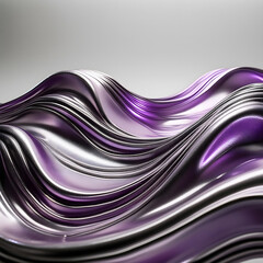 Aufkleber -  Purple Chrome Waves On Light- Smooth, flowing waves in purple chrome against a light backdr_1(213)