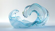 © Studios - 3d glass of abstract shape in the form of a wave  illustration of 3d rendering