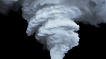 Poster - White smoke funneling in a swirling tornado effect Perfect motion background alpha channel element, film overlay effect, motion elements, video effects