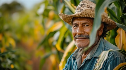 Canvas Print - A man in a corn field.