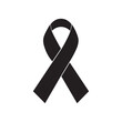 © DonSagon - vector flat icon black ribbon condolence symbol