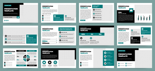 Wall Mural - modern presentation slide templates. infographic elements template set for web, print, annual report