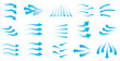© Sohail - Collection of wind air flow Elements Flowing arrow air flow direction, gradient wind air flow elements, blue gradient flowing arrow, vector illustration