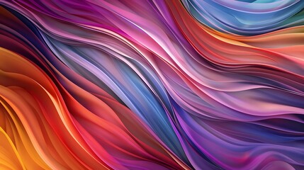 Canvas Print - This abstract image showcases a vibrant combination of wavy lines in a spectrum of colors, creating a dynamic and fluid visual texture that's perfect for a variety of design projects. 