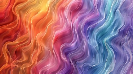 Canvas Print - This abstract image showcases a vibrant combination of wavy lines in a spectrum of colors, creating a dynamic and fluid visual texture that's perfect for a variety of design projects. 