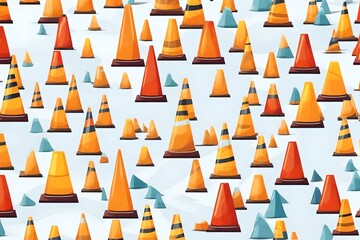 Wall Mural - colorful trafic cone over white backgorund vector illustration