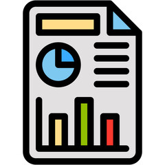 Sticker - Vector Icon Business Report, Report, Paper, Business And Finance, File