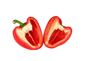 Wall Mural - red chopped sweet bell pepper isolated