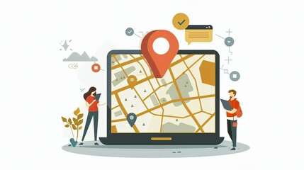 Poster - local seo statistics and trends for small businesses. local searches analysis and ranking concept il