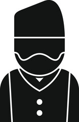 Poster - Black and white silhouette of a man with a beard wearing traditional clothing