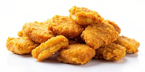 Sticker - Crispy chicken nuggets on a white background, crispy, food, nuggets, chicken, fried, delicious, golden, snack, meal