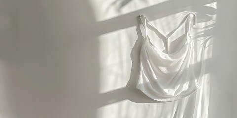 Poster - A white tank top is hanging on a wall