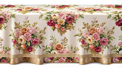 Canvas Print - Elegant and luxurious floral tablecloth pattern for events and celebrations, luxury, floral, tablecloth, pattern, elegant