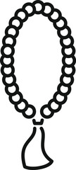 Poster - Line drawing of muslim prayer beads or tasbih or tasbeeh, showing islamic religion and culture