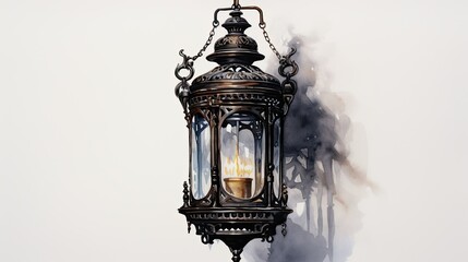 Canvas Print - old lamp on the wall