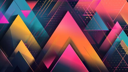 Poster - abstract geometric background design with overlapping colorful triangles