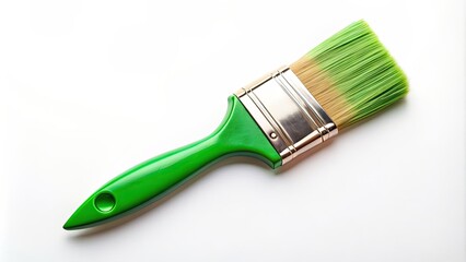 Wall Mural - Green paint brush on white background for art projects and crafts, green, paint brush, white background, art, projects