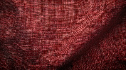 Poster - Close up of a Natural Red Cotton Cloth Texture on a Canvas Background