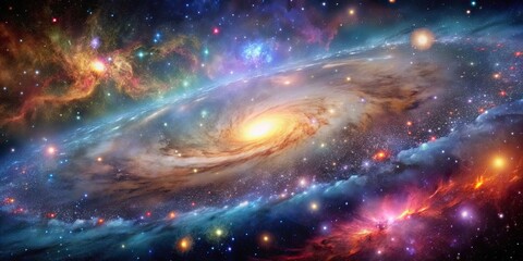 Wall Mural - endless universe filled with colorful galaxy stars, space, cosmos, distant, astronomical, exploratio