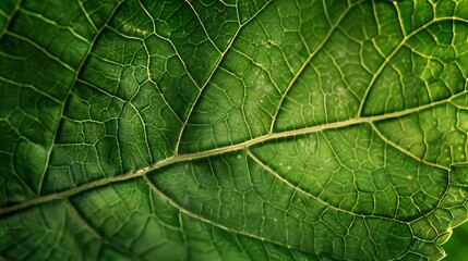 Poster - green leaf texture for wallpaper background texture green leaf structure macro photography : Generative AI