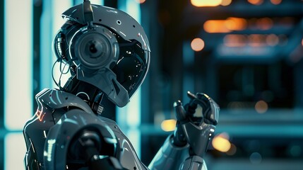 Poster - Chat AI Technology Artificial Intelligence A person using smart robot technology AI artificial intelligence by giving commands to create something : Generative AI