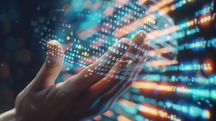 Aufkleber - Zero One background in the hands of developers is a global representation of binaries networks and coding of programming fundamentals concepts : Generative AI