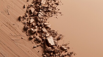 Poster - Crumbled Foundation Makeup Powder on Smooth Beige Surface