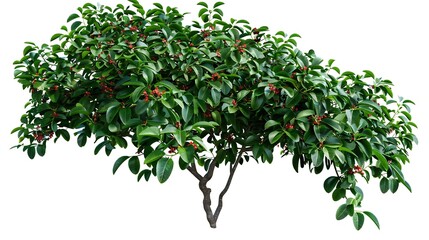 Poster - Flower bush shrub tree plant isolated tropical jungle plant with clipping path : Generative AI