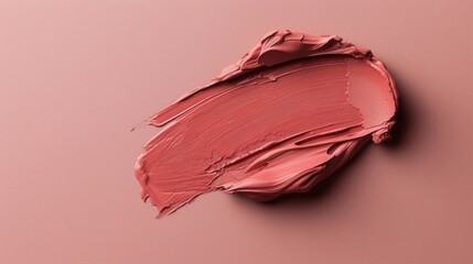 Wall Mural - Close Up of a Single Swatch of Pink Lipstick on a Light Pink Background