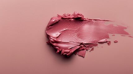 Wall Mural - A Close-Up View of Pink Lipstick Swatch on a Smooth Surface