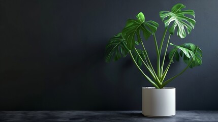 Aufkleber - Family Tree Swiss Cheese Plant Flowerpot Plant Stem Flowers : Generative AI