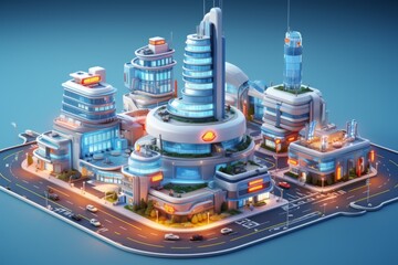 Wall Mural - Futuristic Cityscape: A Vibrant Metropolis of Tomorrow