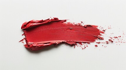 Poster - Red Lipstick Swatch on White Background