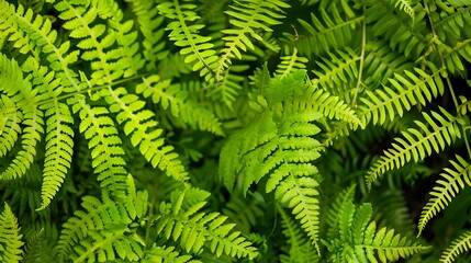 Poster - Beautiful fern in forest of Norway Fern leaves Close up Fern leaf texture in nature  Background nature concept : Generative AI